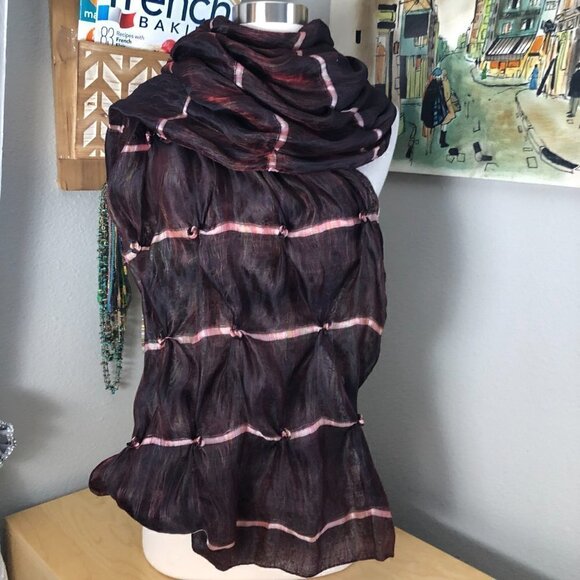 Handcrafted Rosette Tie Dye Silk Scarf - Picture 1 of 9